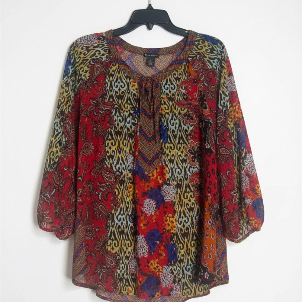 Sheer Colorful Women's Bohemian Top
